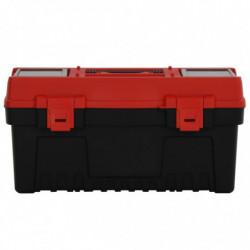 2-tlg. Werkzeugbox-Set Schwarz und Rot Polypropylen