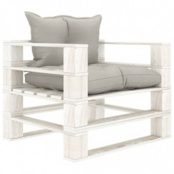 5-tlg. Garten-Lounge-Set Paletten mit Taupe-Kissen Holz