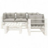 6-tlg. Garten-Lounge-Set Paletten mit Taupe-Kissen Holz