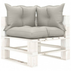 6-tlg. Garten-Lounge-Set Paletten mit Taupe-Kissen Holz