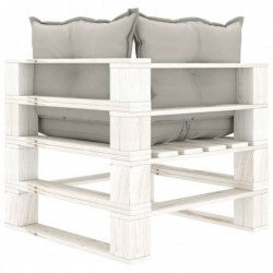 6-tlg. Garten-Lounge-Set Paletten mit Taupe-Kissen Holz