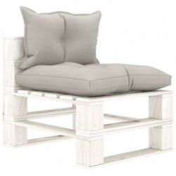 6-tlg. Garten-Lounge-Set Paletten mit Taupe-Kissen Holz