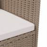 3-tlg. Garten-Essgruppe mit Auflagen Poly Rattan Beige