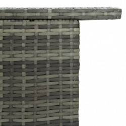 Garten-Bartisch Grau 120x55x110 cm Poly Rattan