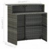 Garten-Bartisch Grau 120x55x110 cm Poly Rattan