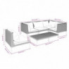 6-tlg. Garten-Lounge-Set mit Auflagen Poly Rattan Dunkelgrau