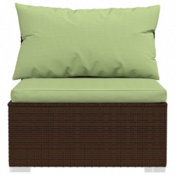 4-tlg. Garten-Lounge-Set mit Kissen Poly Rattan Braun