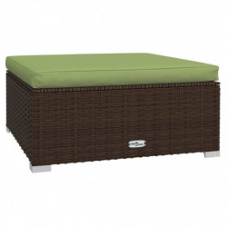 4-tlg. Garten-Lounge-Set mit Kissen Poly Rattan Braun