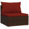 10-tlg. Garten-Lounge-Set mit Kissen Poly Rattan Braun