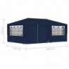 Profi-Partyzelt Xherdan mit Seitenwänden 4×6 m Blau 90 g/m²