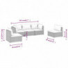 5-tlg. Garten-Lounge-Set mit Kissen Poly Rattan Braun