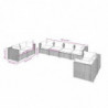 8-tlg. Garten-Lounge-Set mit Kissen Poly Rattan Braun