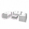 7-tlg. Garten-Lounge-Set mit Kissen Poly Rattan Braun