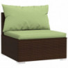 7-tlg. Garten-Lounge-Set mit Kissen Poly Rattan Braun