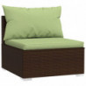 12-tlg. Garten-Lounge-Set mit Kissen Poly Rattan Braun