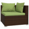 13-tlg. Garten-Lounge-Set mit Kissen Braun Poly Rattan