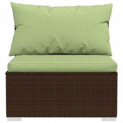 13-tlg. Garten-Lounge-Set mit Kissen Braun Poly Rattan