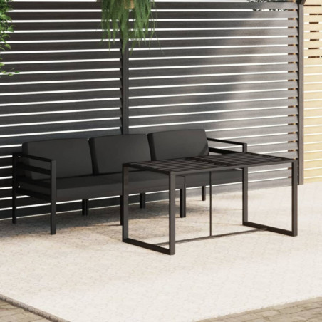 4-tlg. Garten-Lounge-Set mit Kissen Aluminium Anthrazit