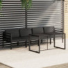 5-tlg. Garten-Lounge-Set mit Kissen Aluminium Anthrazit