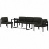 6-tlg. Garten-Lounge-Set mit Kissen Aluminium Anthrazit