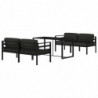 5-tlg. Garten-Lounge-Set mit Kissen Aluminium Anthrazit