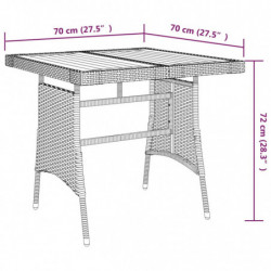 3-tlg. Garten-Essgruppe Poly Rattan Grau