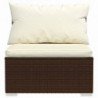 3-Sitzer-Sofa mit Kissen Braun Poly Rattan