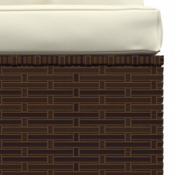 4-tlg. Garten-Lounge-Set mit Auflagen Braun Poly Rattan