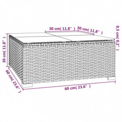 4-tlg. Garten-Lounge-Set mit Auflagen Braun Poly Rattan