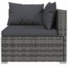 2-Sitzer-Sofa mit Kissen Grau Poly Rattan