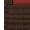 2-Sitzer-Sofa mit Kissen Braun Poly Rattan