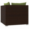 2-Sitzer-Sofa mit Kissen Braun Poly Rattan