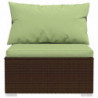 3-Sitzer-Sofa mit Kissen Braun Poly Rattan