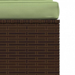 4-tlg. Garten-Lounge-Set mit Kissen Braun Poly Rattan