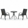 3-tlg. Garten-Bistro-Set Schwarz