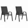 3-tlg. Garten-Bistro-Set Schwarz