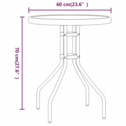 3-tlg. Garten-Bistro-Set Schwarz