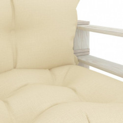 Garten-Palettensofa mit Creme-Kissen Holz