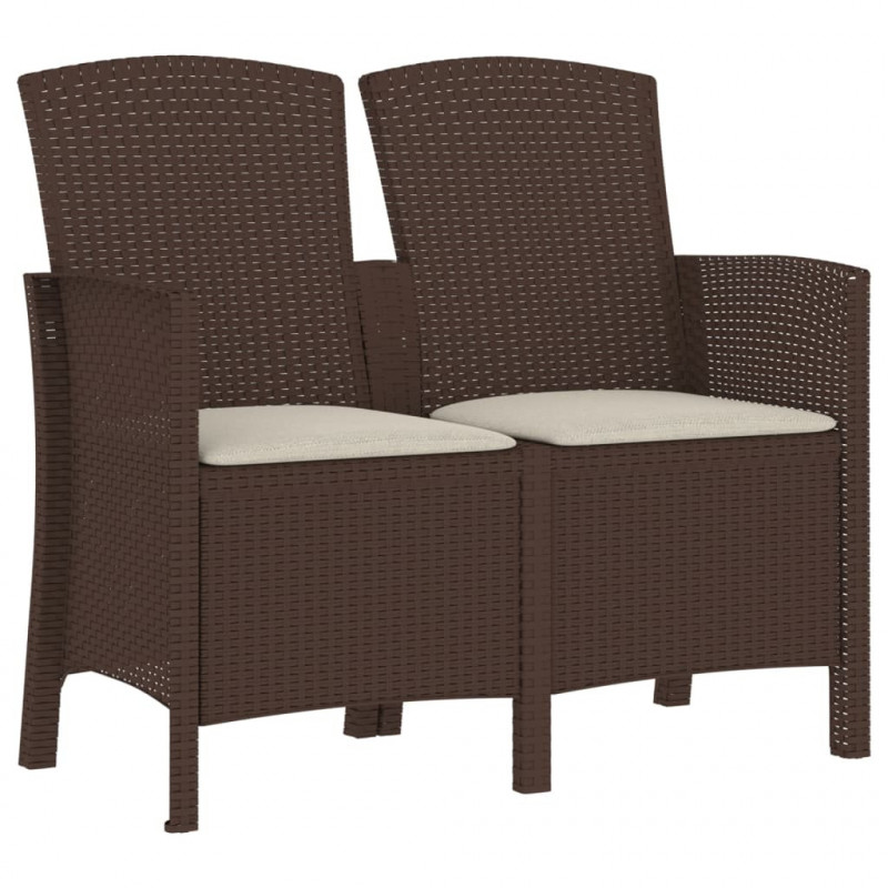 VidaXL Gartenbank Mit Kissen – Poly-Rattan, Grau, Mit Staufach Unter Sitz, Abnehmbare Bezüge, Gasfeder
