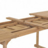 Ausziehbarer Gartentisch 180-280x100x75 cm Massivholz Teak