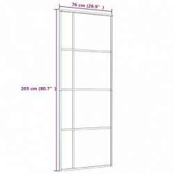 Schiebetür ESG-Mattglas und Aluminium 76x205 cm Weiß