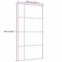 Schiebetür ESG Glas und Aluminium mattiert 102,5x205 cm Weiß