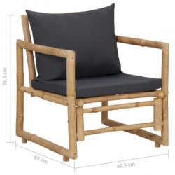 Gartenstühle mit Kissen 2 Stk. Bambus