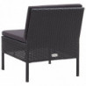 3-tlg. Garten-Lounge-Set Bonavia mit Auflagen Poly Rattan Schwarz