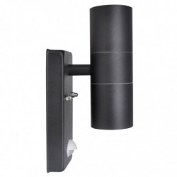 Zylinderförmige schwarze LED-Edelstahl-Wandlampe mit Sensor