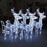 Weihnachtsdekoration Rentiere mit Schlitten 240 LEDs Acryl