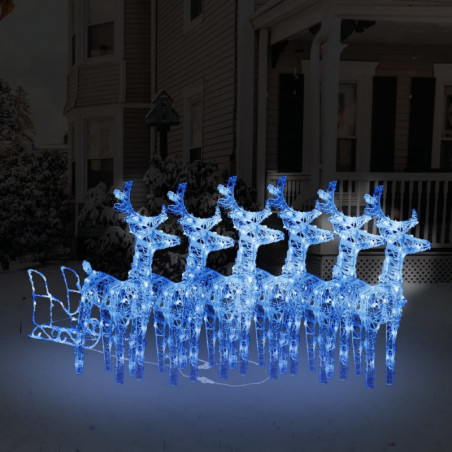 Weihnachtsdekoration Rentiere mit Schlitten 320 LEDs Acryl