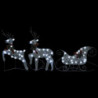 Weihnachtsdekoration Rentiere Schlitten 140 LEDs Outdoor Silber
