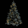 Weihnachtsbaum mit LEDs & Zapfen Beschneit 150 cm PVC & PE