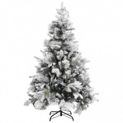 Weihnachtsbaum mit LEDs & Zapfen Beschneit 150 cm PVC & PE